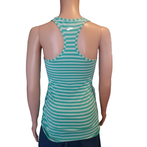 WOMEN'S BROOKS BRING IT RACERBACK Green Striped XS/S - Picture 3 of 7